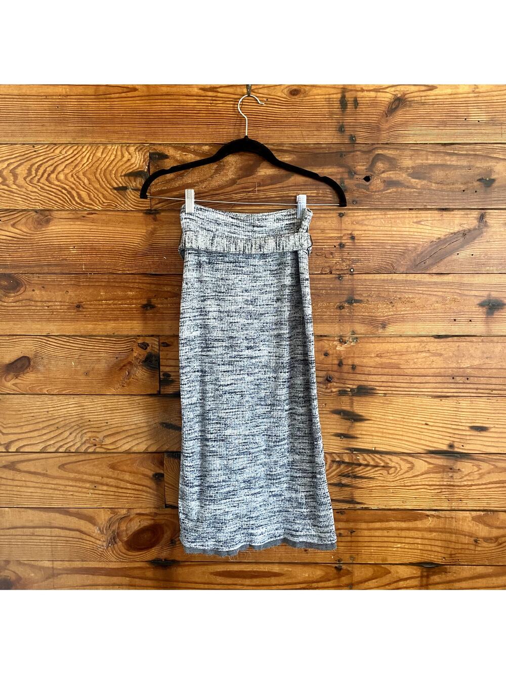 Splendid grey ribbed sweater midi skirt
